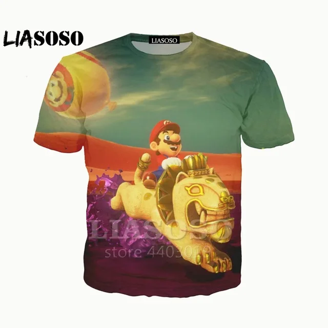 LX 3d принт новая мода аниме мультфильм Super M Bros футболка хип хоп 3D для мужчин/wo