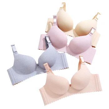 

Sexy Seamless Stripe Bras For Women Push Up Bra A B Cup Wireless Lingerie Brassiere Breathable Summer Underwear Female Intimates