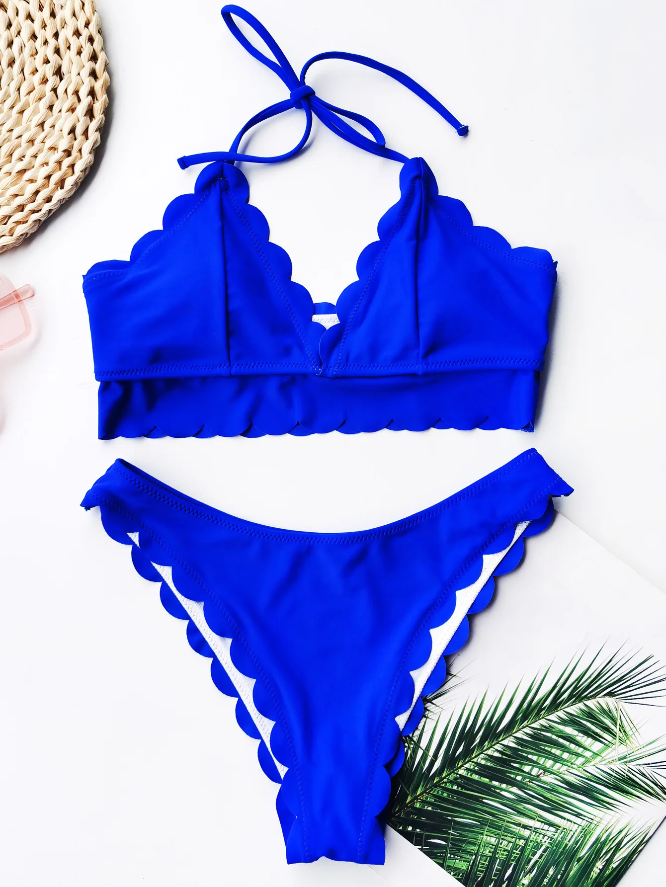 Maillot De Bain Deux Pièces pour Femme Fleur Imprimé Push