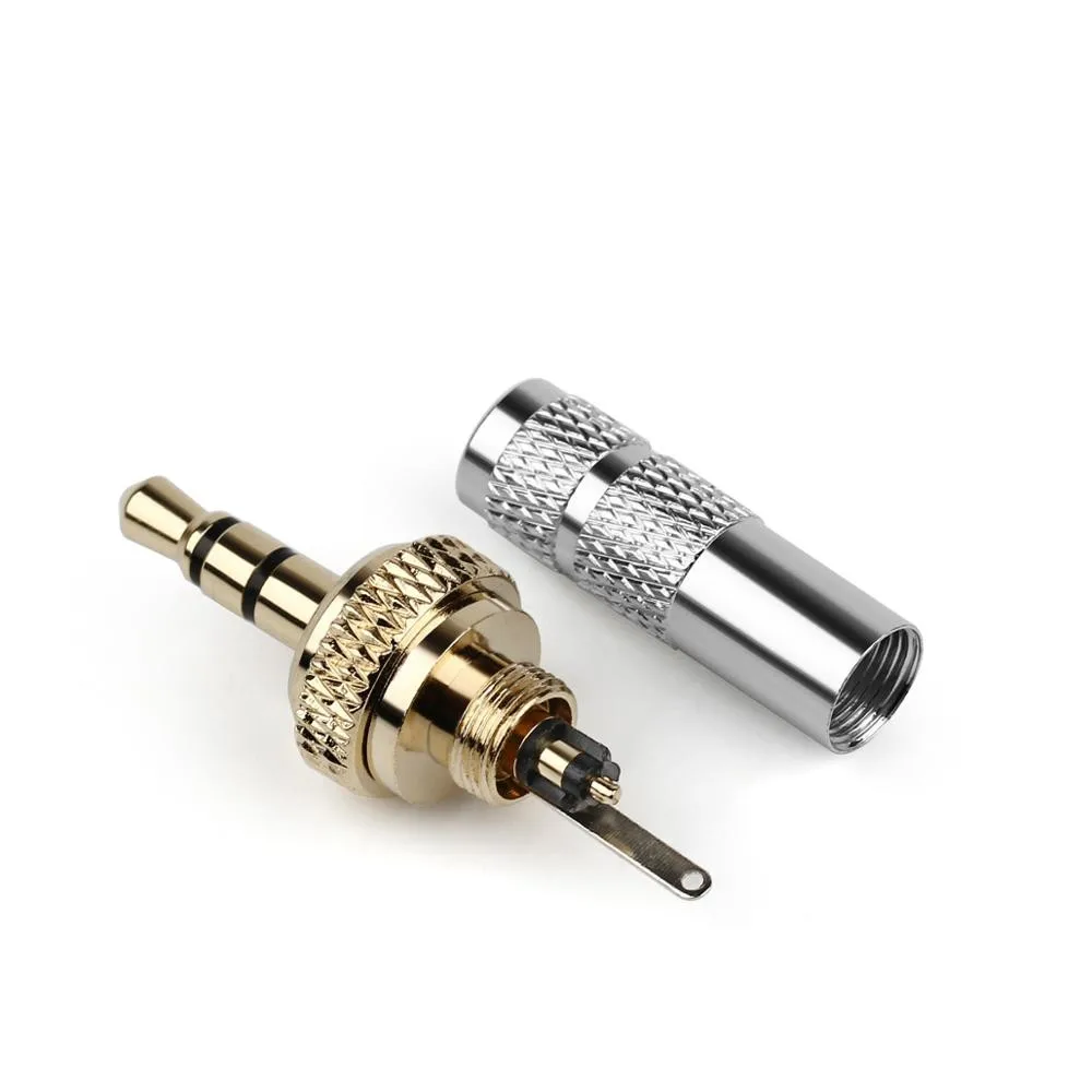 Audio Jack 3 5mm 3 Pole Self Lock Audio Connector For D16 B03 P03 Headphone Bright Reticulated Printed Shell Wire Connector