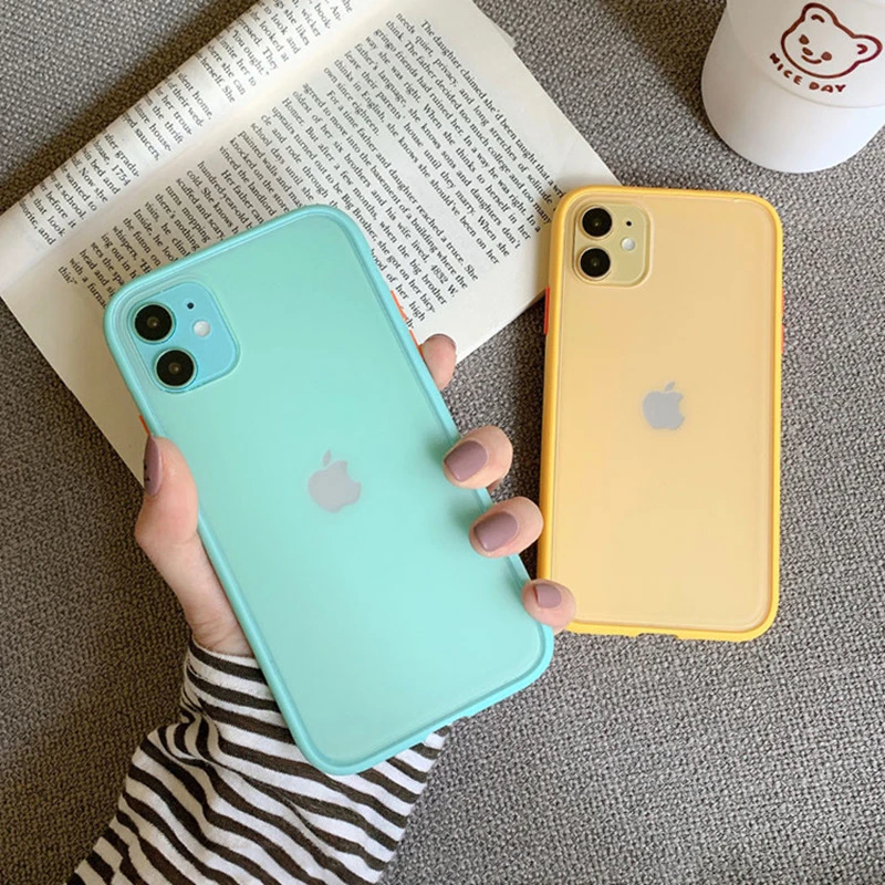 Противоударный чехол-бампер для iPhone 11 Pro Max XR XS X 8 7 6 6S Plus SE 2 2020 Прозрачный матовый