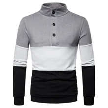 Puimentiua Men's large size pullover sweater long sleeve sweater coat casual sweater single button men's turtleneck sweater 2019 Puimentiua Men's large size pullover sweater long sleeve sweater coat casual sweater single button men's turtleneck sweater 2019