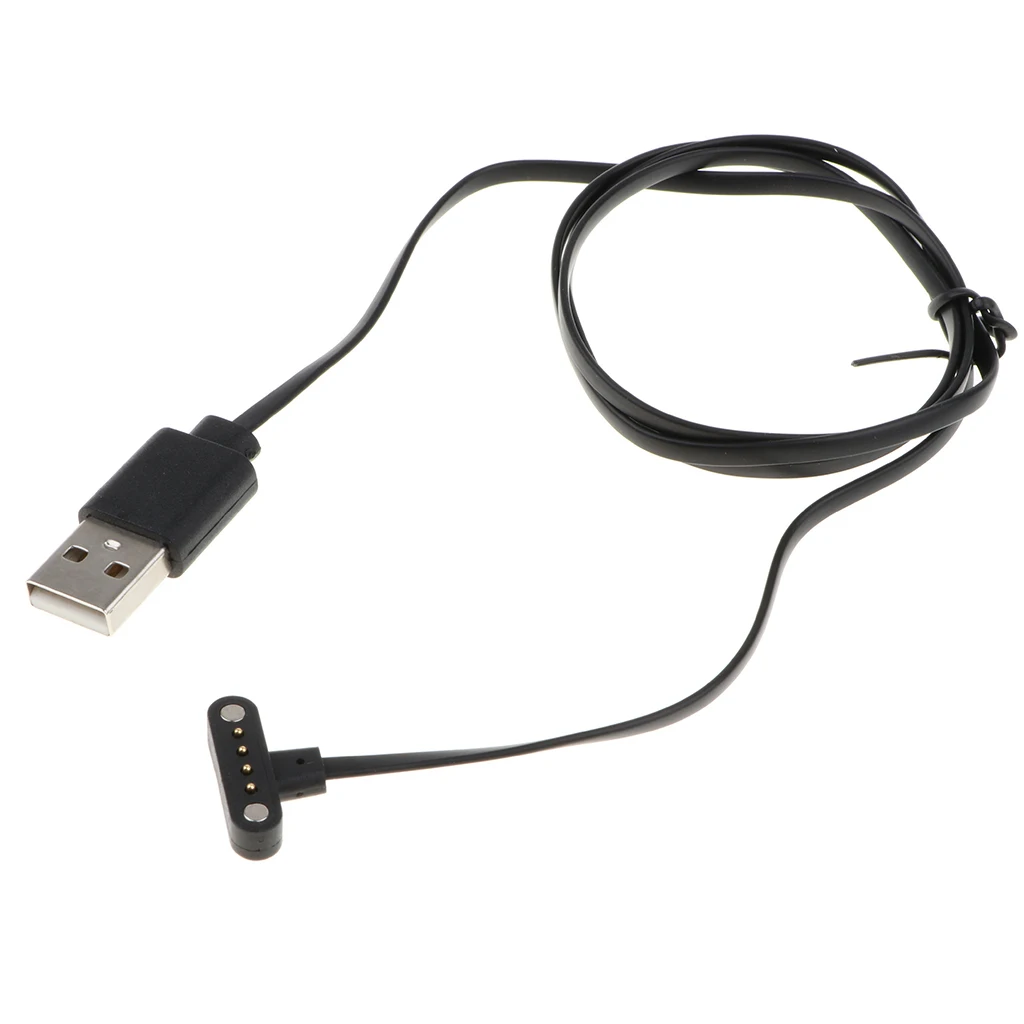 4 контактный кабель для зарядки портативный сменный usb умных часов черного