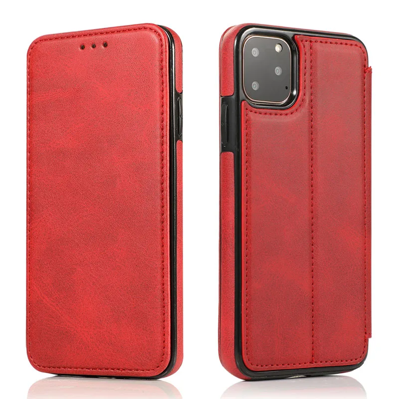 Флип-кожаный чехол для iPhone 11 Pro XS Max XR X XS 7 8 6 6S Plus Магнитный держатель для карт - Цвет: 4