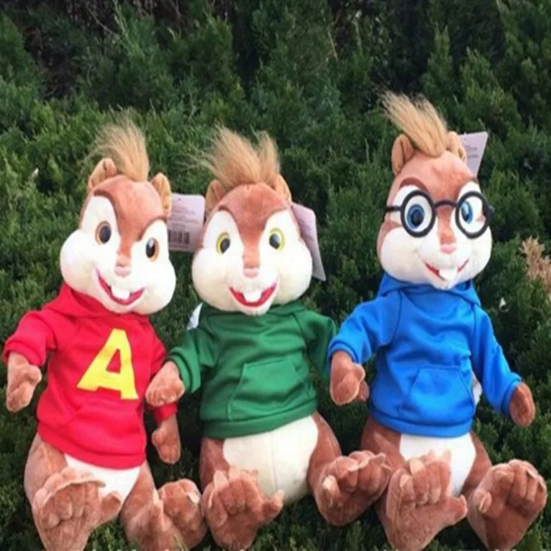 3 шт/лот фильм игрушки Элвин и чипмукс милые плюшевые куклы Chipmunks детские мягкие игрушки подарок