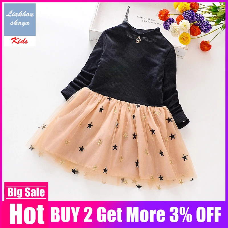 Новинка 2019 зимние платья для маленьких девочек детская одежда с длинным рукавом