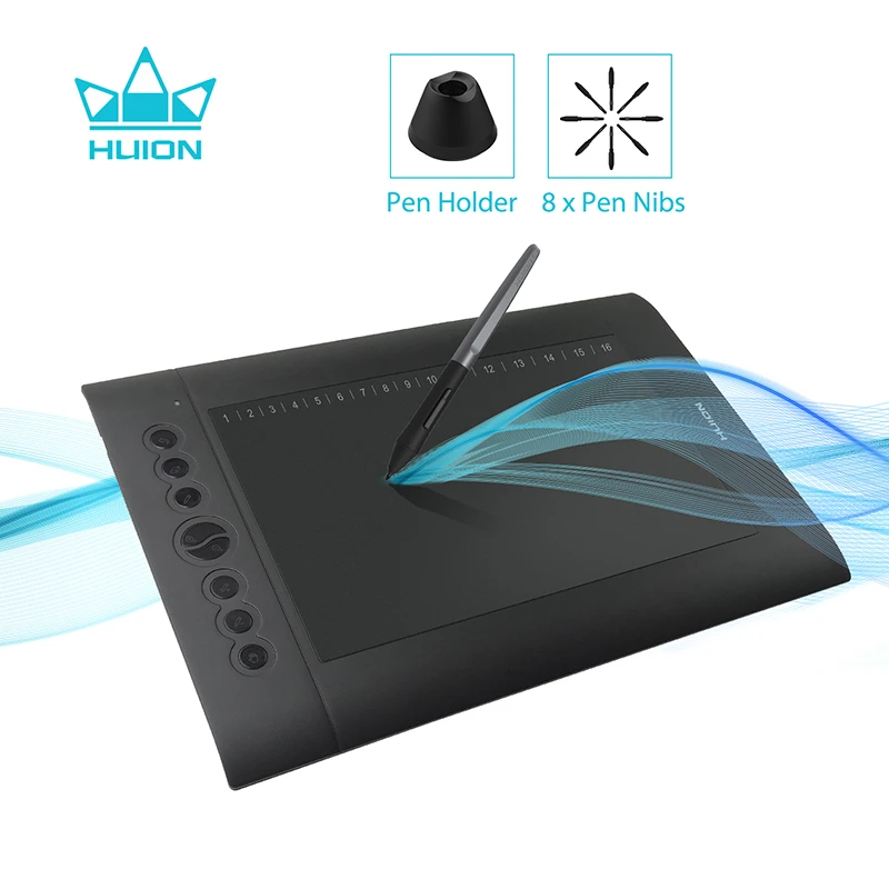 Графический планшет HUION H610 PRO V2, профессиональный цифровой планшет для рисования с не требующим батареек пером, функция наклона, 8192 уровня|Цифровые планшеты| | АлиЭкспресс