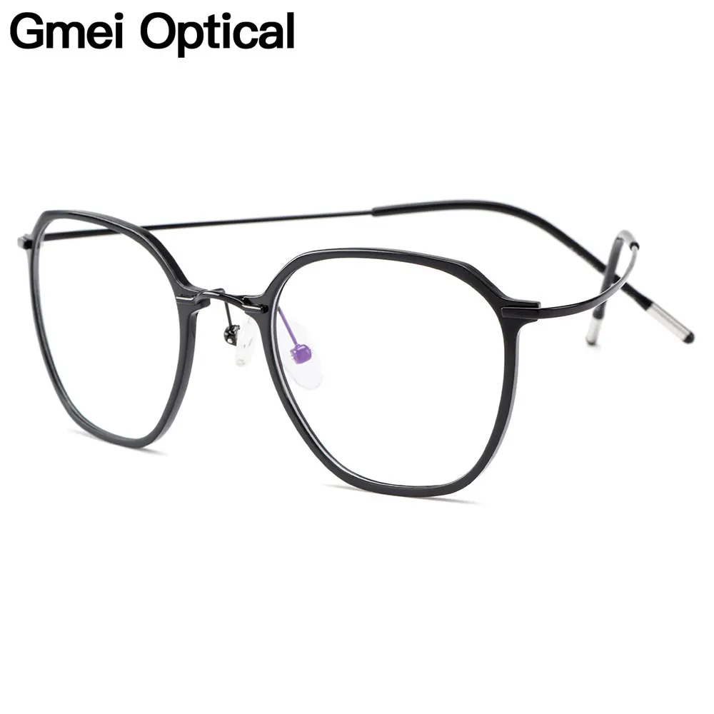 Gmei оптическая Ультралегкая бета титановая Гибкая оправа для очков женские квадратные очки по рецепту Близорукость Оптические Оправы M19001