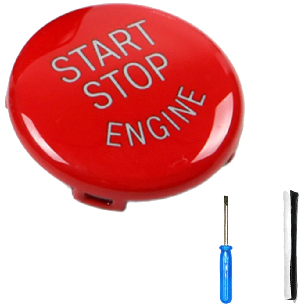 Car Auto Engine Start Stop Switch Button Cover 3*3CM For BMW E60 E91 E90 E92 E93 - Цвет: Красный