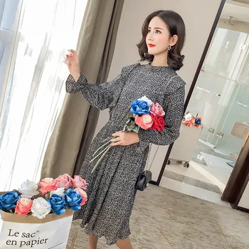 

Autumn New Style Base Fairy Skirt Loose And Plus-sized Maternity Clothes Floral-Print Dress