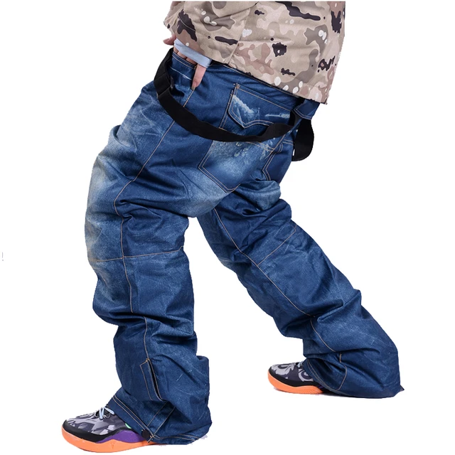 Pantalones de nieve de estilo vaquero para hombre, ropa de snowboard al  aire libre, pantalones de