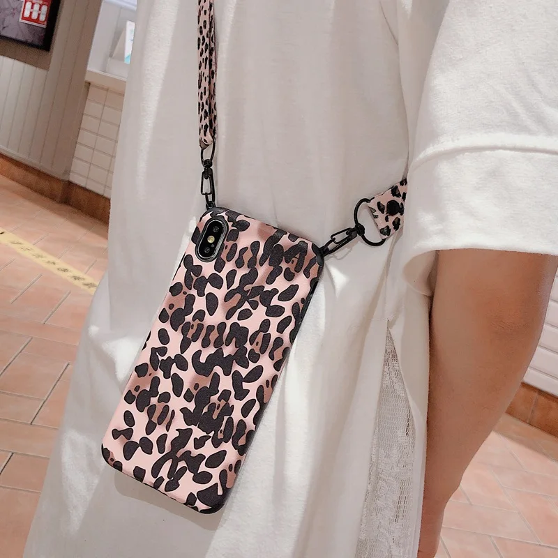 

Cartoon Shoulder Bag Card Wallet Phone Case For iPhone 11 8 7 6s Plus X Xs Max XR Crossbody Necklace Cord Lanyards Back Cover