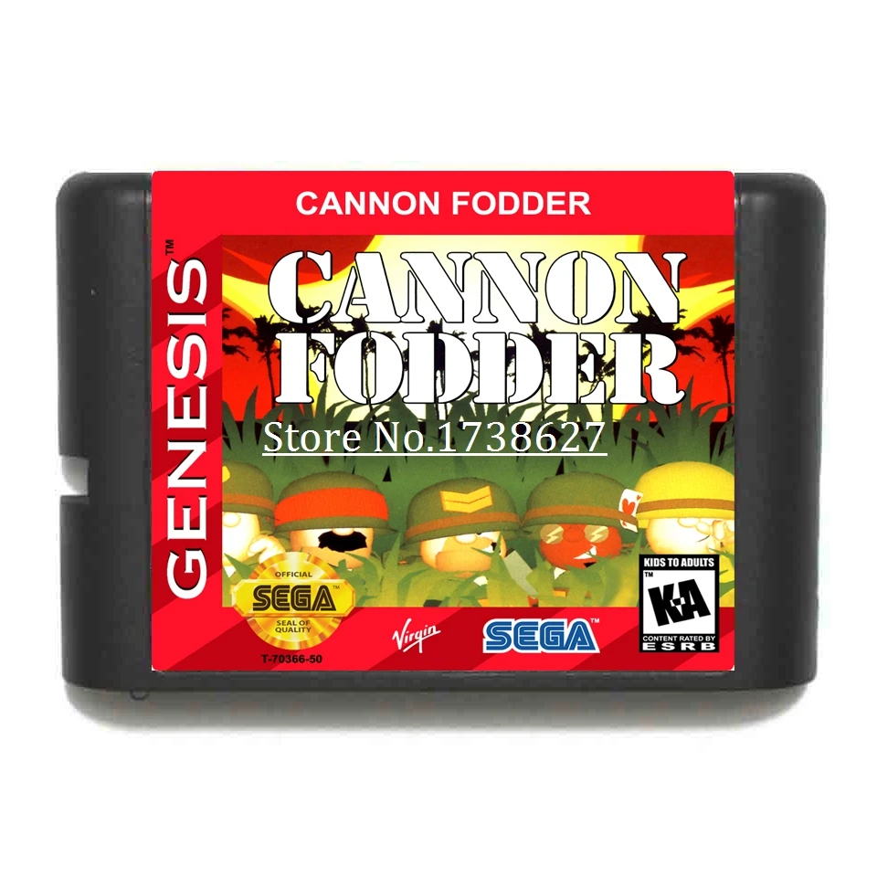 Игровой картридж Cannon Fodder 16 bit для игровых консолей sega MegaDrive& Genesis