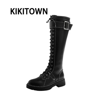 

Autumn and winter new thick bottomed versatile high boots children's Knight Martin boots knee length Plush warm