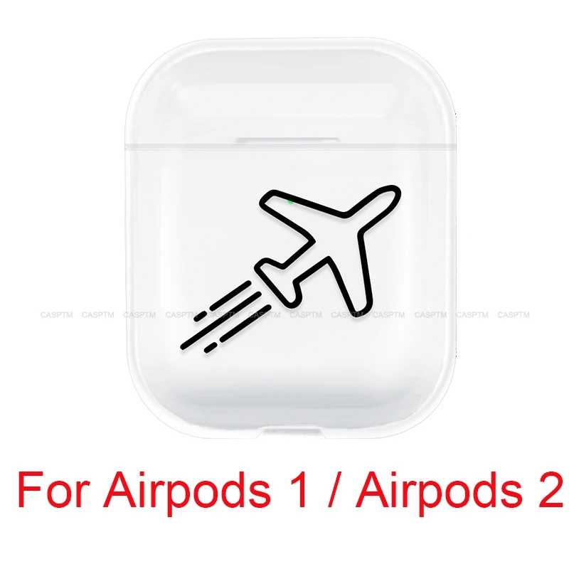 04A Мультяшный Прозрачный чехол для наушников AirPods 1 2 Bluetooth наушники защитный чехол для Airpods Pro Забавный доступ к самолету - Цвет: 04A