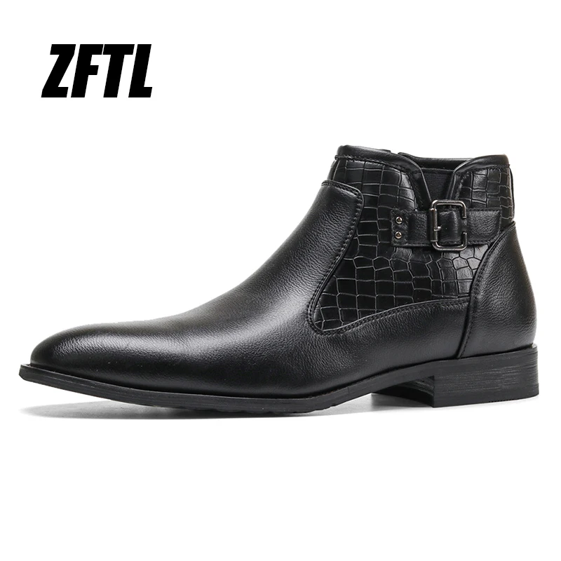 

ZFTL Men Ankle boots man snow martins boots male British Gentleman boots winter snow boots large size Black man Chelsea boots
