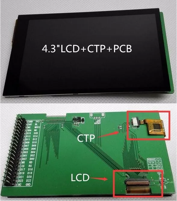 Ips 4,3 дюйма 16,7 М TFT lcd емкостный сенсорный экран с адаптером плата LG4572B Привод IC 480*800 24 бит RGB888 интерфейс STM32