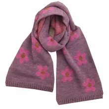 Новинка г.; осенне-зимний вязаный шарф для девочек; шарф с цветочным принтом для девочек; теплая детская шаль; одежда для малышей; Детский шарф