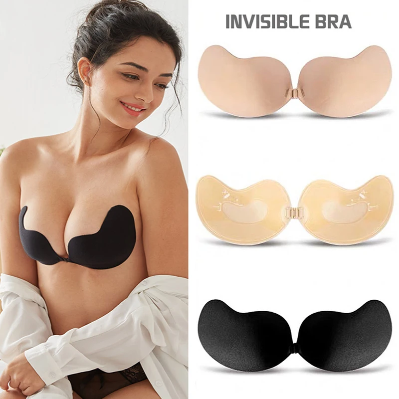 

Adhesive Bra Nude Wing Invisible Silicone Cover Bra Pad Off Shoulder Dress Self Strapless Breast Petals Invisible Push Up Bra