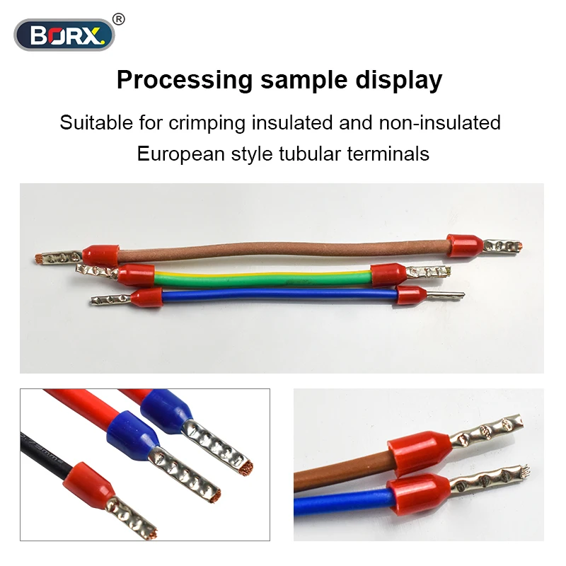 BORX 공압 터미널 압착 플라이어, 핸드헬드 공압 유압 가위 클램프, 0.14-2.5mm ² 케이블 터미널 압착