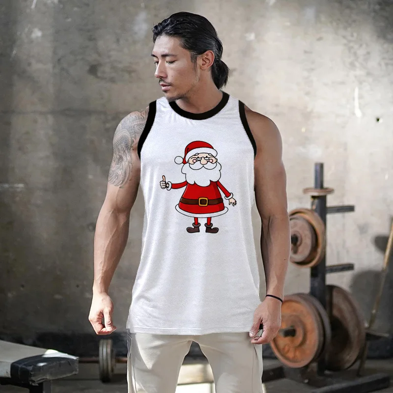 Christmas Bodybuilding Tank Top | Men's Christmas Gym Tank Top - New  Fashion Mesh - Aliexpress