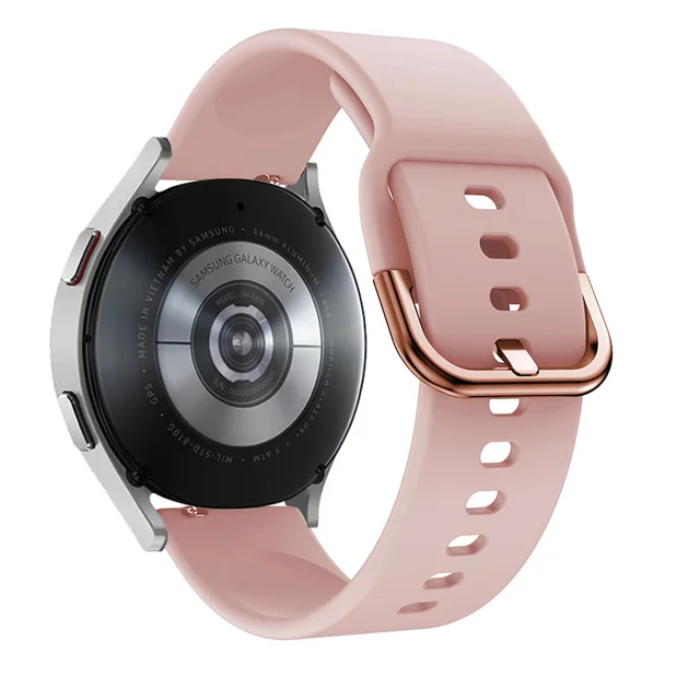20mm/22mm strap For Samsung Gear S3 frontier Huawei GT 2/pro Silicone bracelet Galaxy watch 3/46mm/42mm/Active 2/4/Classic band Pink gold