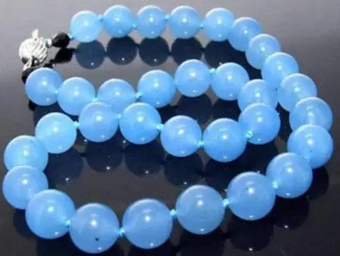 Natural 8mm Blue stone jewelry Beads Necklace 17&quot | Украшения и аксессуары