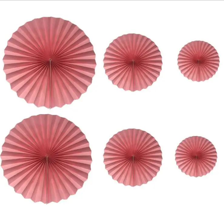 핑크 퍼플 그린 블루 휠 티슈 페이퍼 걸이식 팬 꽃 공예, 생일 파티 웨딩 베이비 샤워 장식, 세트당 6 개