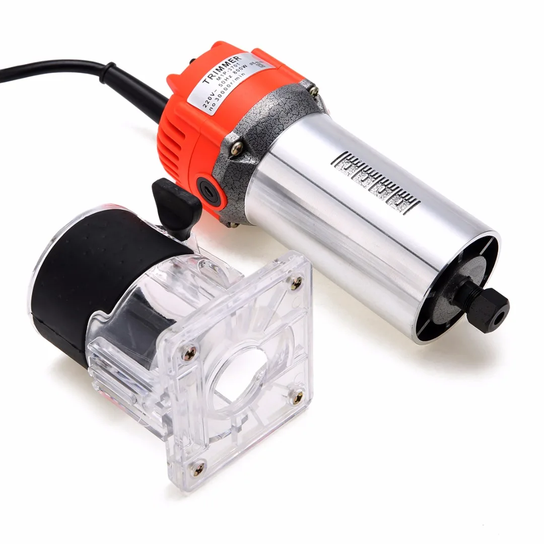 New 800W 220V Wood Trim Router 6.35mm Collect Diameter Electric Hand Trimmer Woodworking Laminate Palm Router Joiner Tool
