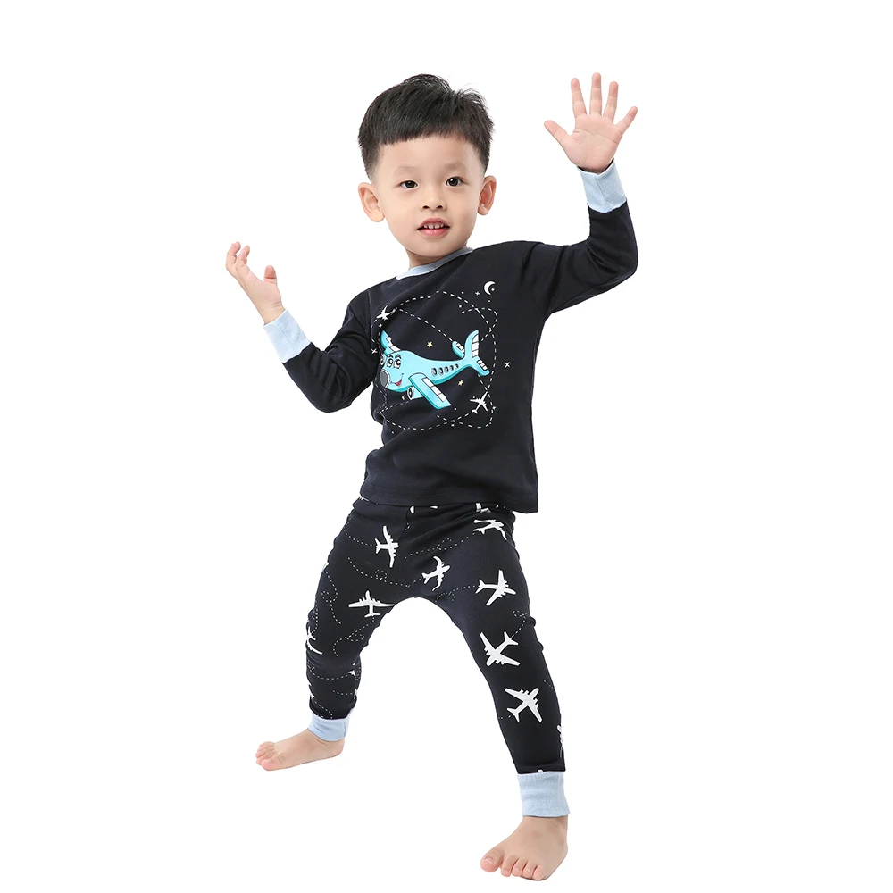 Новые модные пижамные комплекты из 100 хлопка для маленьких девочек, детские пижамы с изображением радуги, единорога, животных, пижамные комплекты для мальчиков - Цвет: PA07