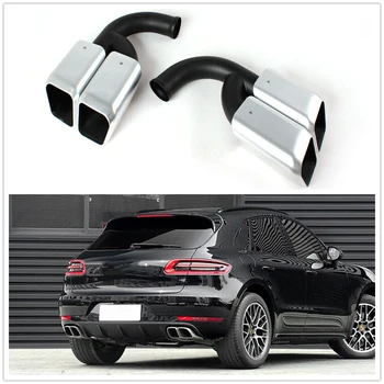 

2pcs/Pair Stainless Steel Exhaust Muffler For Porsche Cayenne V6 2011 2012 2013 2014