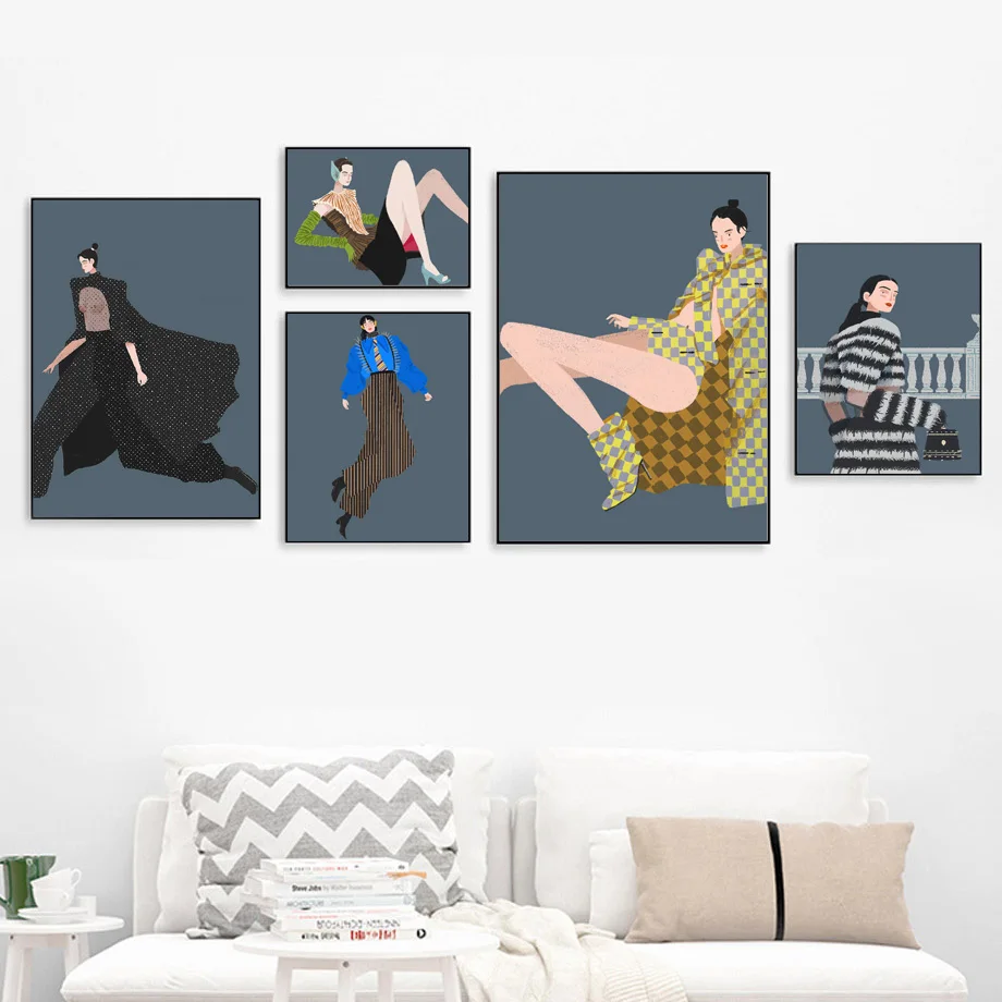 

Woman Fashion Model Long Legs Wall Art Print Canvas Painting Nordic Canvas Posters And Prints Wall Pictures For Living Room