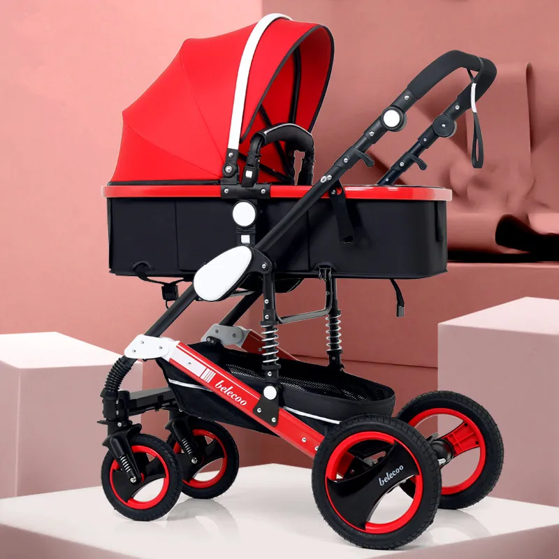 red baby stroller 3 in 1