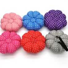Épingle à coudre en forme de citrouille porte-coussin en tissu de coton bouton dragonne pour point de croix couture épingle de sécurité coussin accessoires