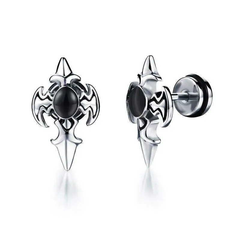 Hemiston ретро крест мужские гвозди для ушей агрессивный Панк Черный Крест Меч