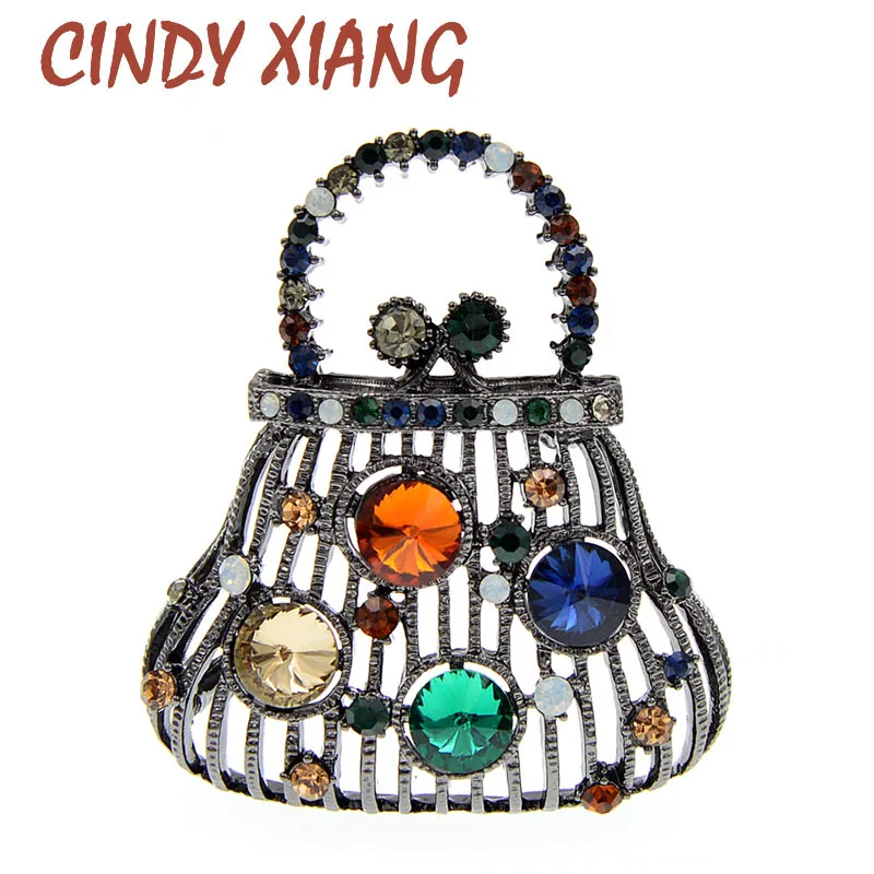 Брошь женская CINDY XIANG Винтажная брошь с кристаллами 4 цвета 2020 | Украшения и