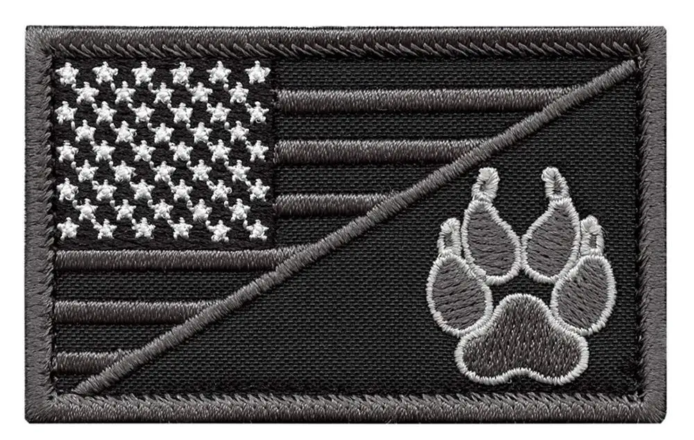 Dog paw 4 Служебная собака K9 Полицейская собака армейская собака Рабочая тренировочная направляющая лапа Гог нашивка петля Боевая нашивка для средних и больших собак жилетки - Цвет: Dog paw 4