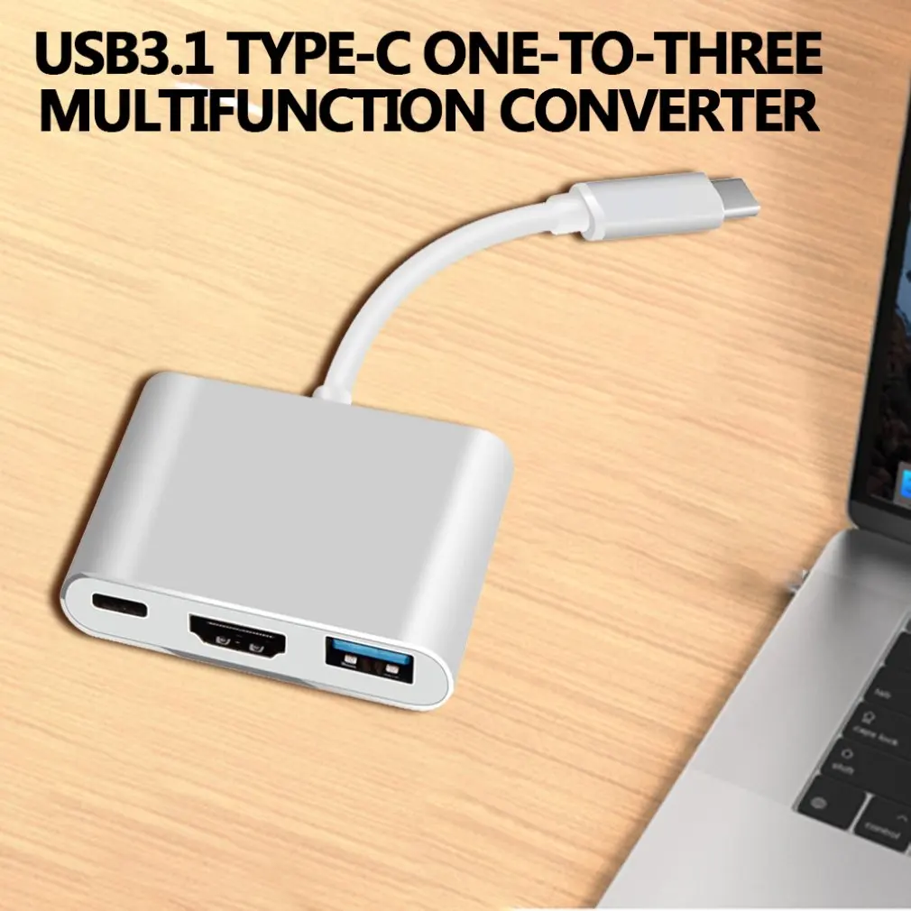 Многофункциональный 1-3 USB3.1 type-C конвертер портативный размер USB Женский к type C Мужской type-C кабель адаптер