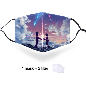 

Anime Your Name Protective PM2.5 Filter Masks Mens Fashion Masks Washable Reusable Masks Dust-proof Kpop Women 3D masque lavable