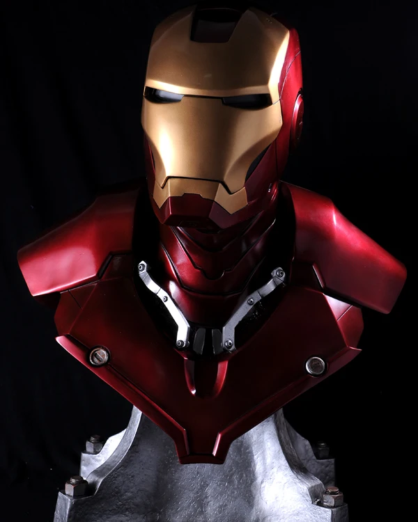 Горячая Железный человек Tony Stark 1:1 MK3 голова портрет с светодиодный свет анимационная фигурка GK Коллекционная модель игрушки
