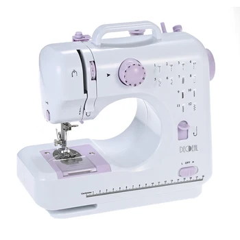 

Mini 12 Stitches Sewing Machine Household Multifunction Double Thread And Speed Free-Arm Crafting Mending Swing Machine LED