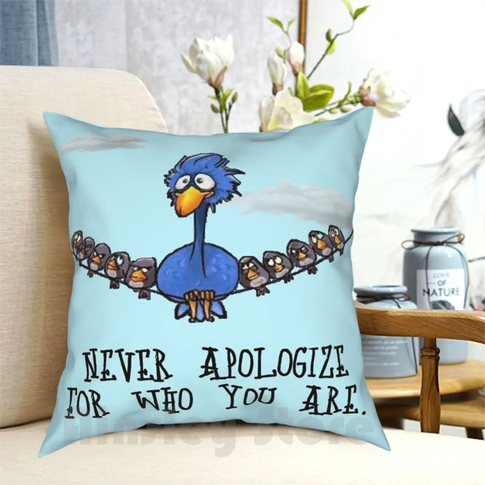

For The Birds Pillow Case Printed Home Soft DIY Pillow cover Pixar Shorts Birds Funny Inspirational