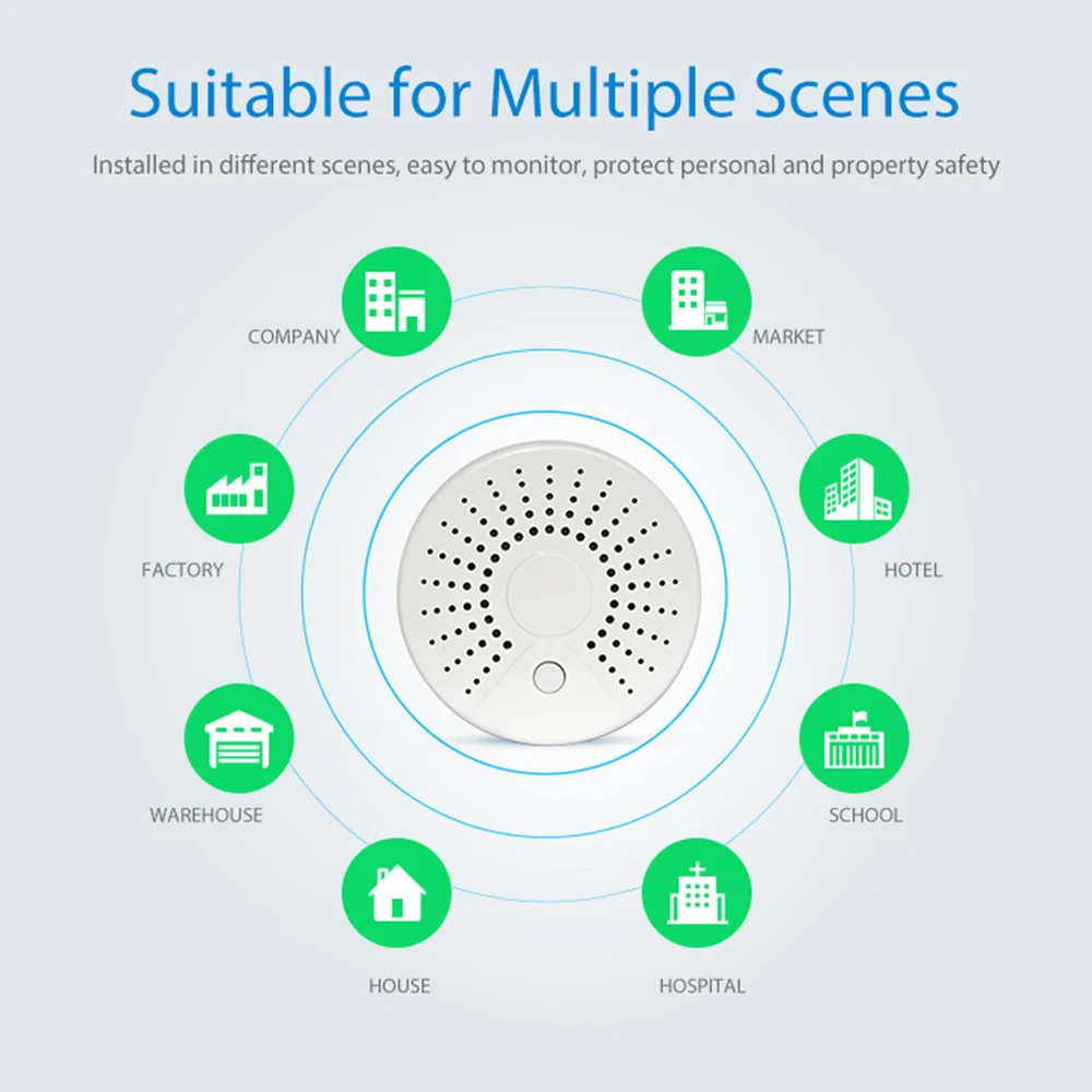 Смарт-Беспроводной WI-FI+ Приложение пожарный& Температура Сенсор Беспроводной дыма Температура детектор внутренней безопасности сигнализация Системы