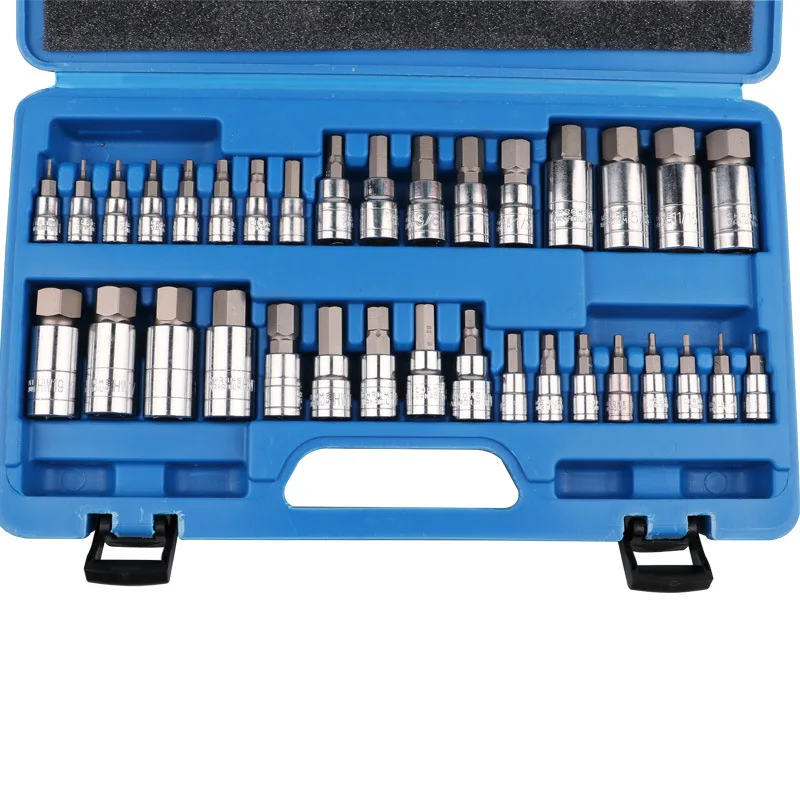 34-piece batching sleeve set high quality chrome vanadium steel metric sleeve head mechanical repair professional tools 34-piece batching sleeve set high quality chrome vanadium steel metric sleeve head mechanical repair professional tools