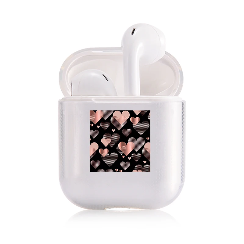 Жесткий мультфильм милые наушники чехол для Apple airpods 1 чехол PC роскошный защитный чехол прозрачный Air Pods чехол для Airpods 2 - Цвет: I201287