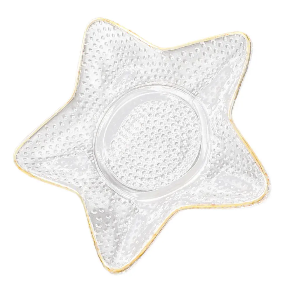 1pc Creative Glass Storage Plate Dry Food Container Fruit (Golden) | Дом и сад