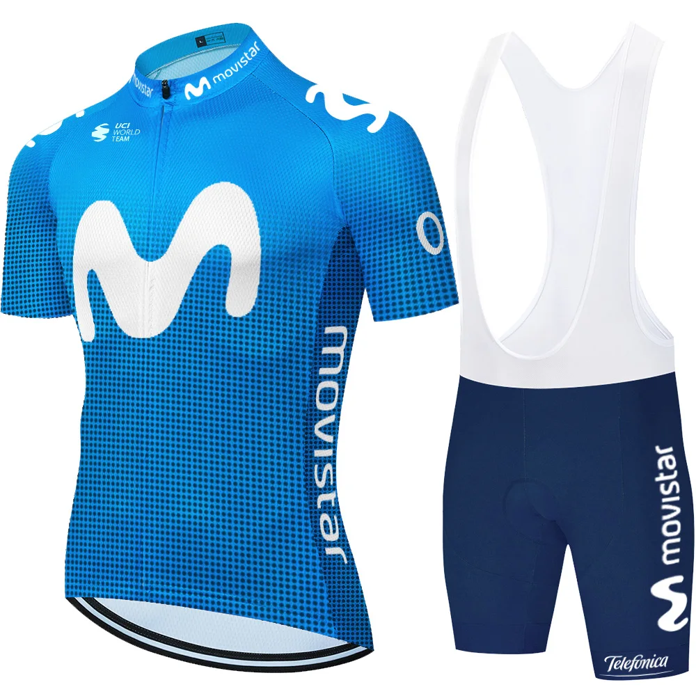 Maillot movistar цветная полоска профессиональная команда комплект велосипедных шорт