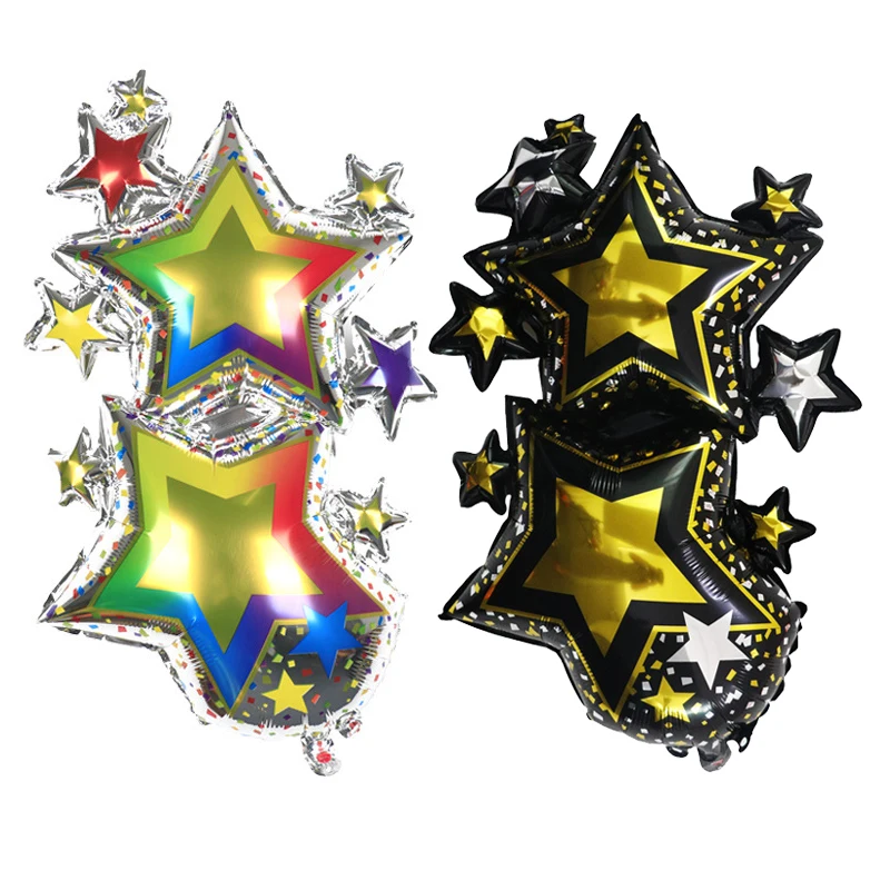 Star balloon children's toy floating air ball starry color star five-pointed birthday party decoration | Дом и сад