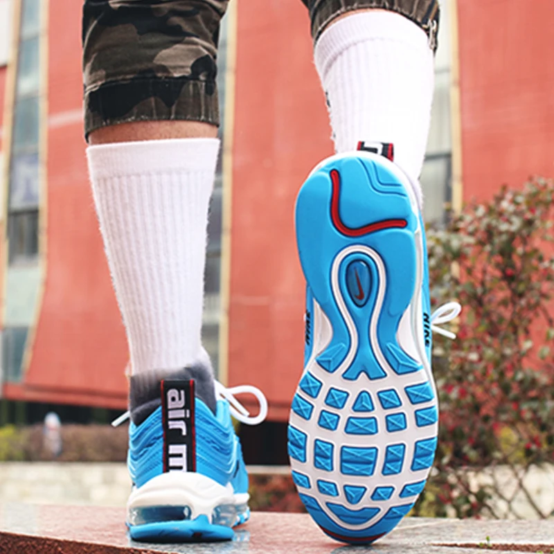 Оригинальные мужские кроссовки для бега Nike Air Max 97 премиум класса, удобные, хорошее качество, Спортивная Дизайнерская обувь, новинка 312834-401