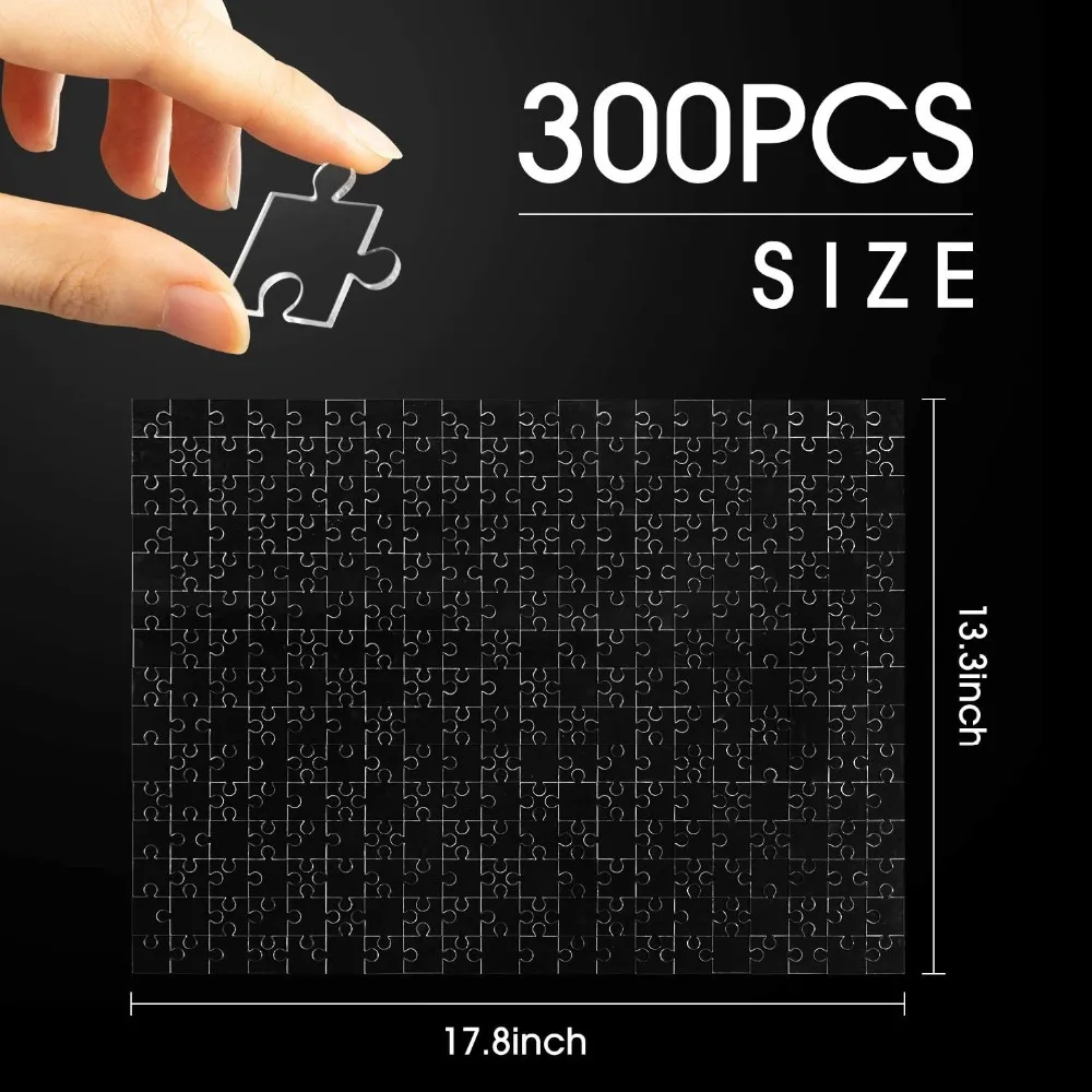108pcs Clear Acrylic Jigsaw Puzzle Adult Kids Educational Stress Relief DIY Toys 